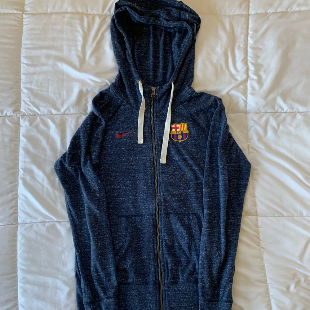 blue nike fcb zip-up